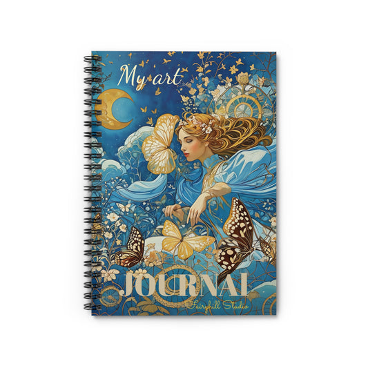 Spiral Notebook -Butterfly Moon Goddess  art Journal