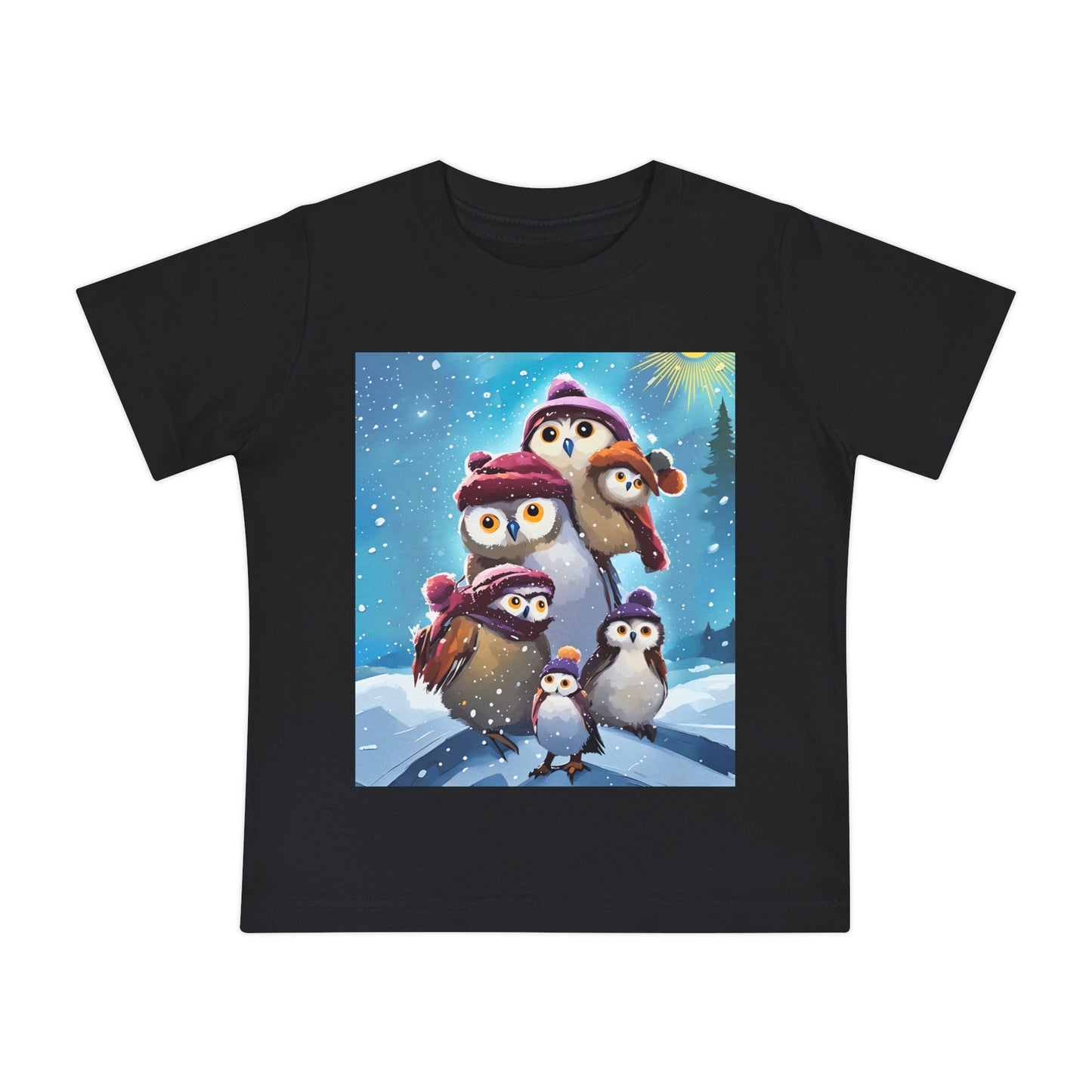 Winter Owls and Penguins Baby T-Shirt