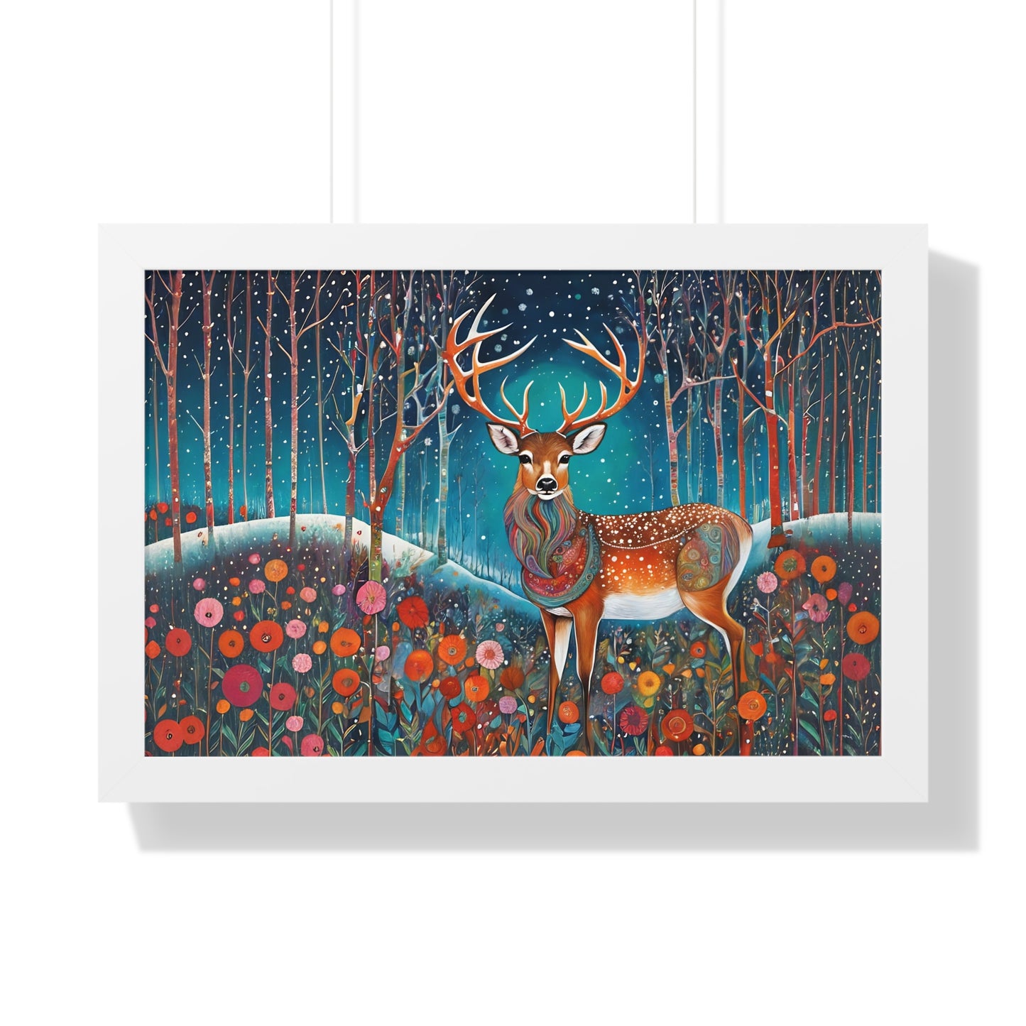 Framed Horizontal Magestic Deer  Poster Spiritual Rumi art Quote art by Fairyhill Studio