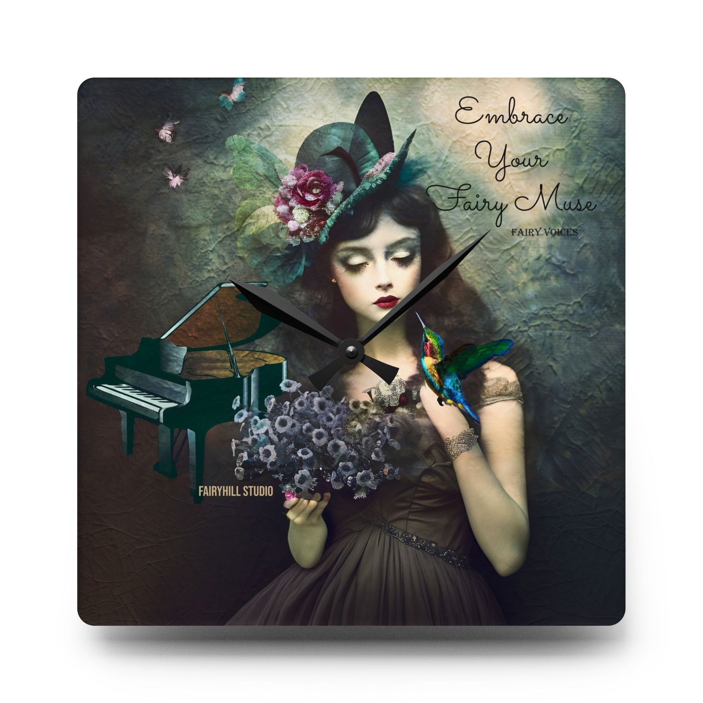 Wall Clock - Embrace your Fairy Muse Art Design