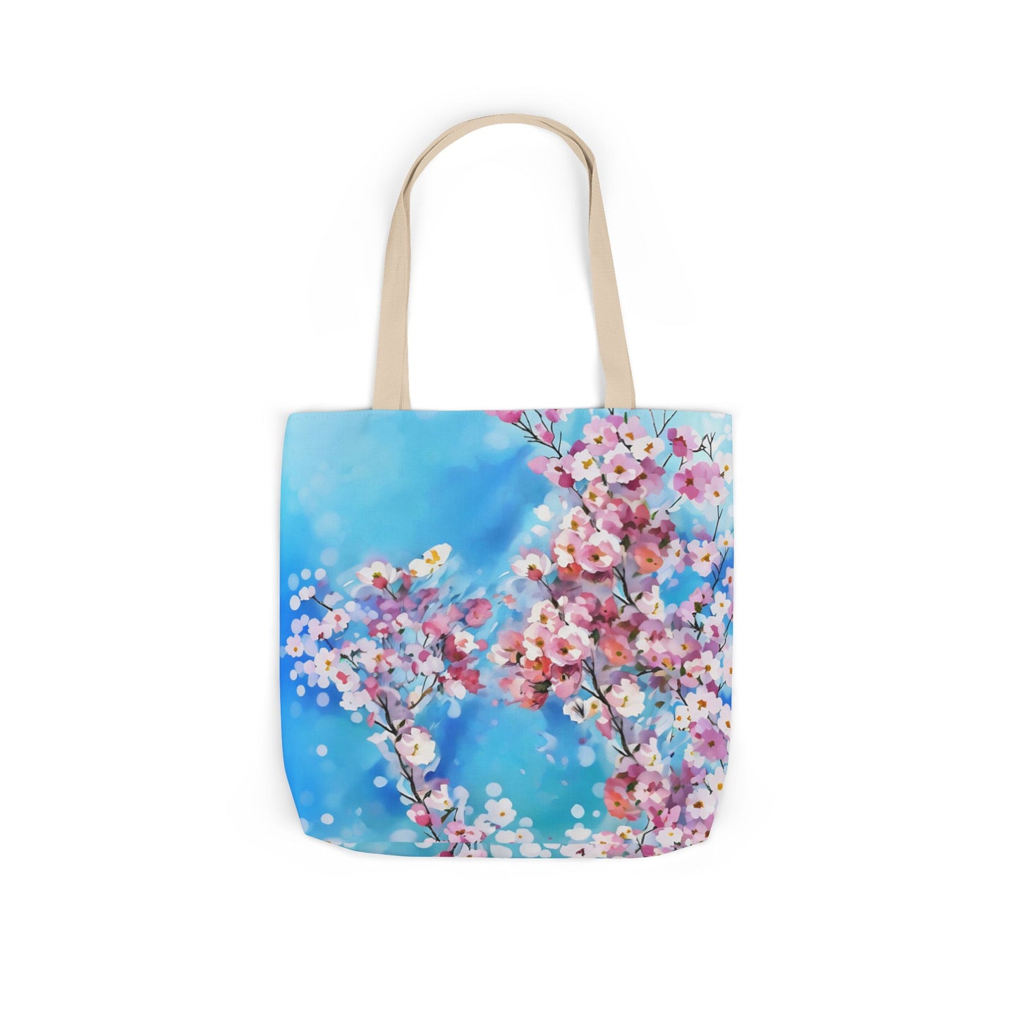 Colorful FairyHill Studio Sakura flowers Canvas Tote Bag - Perfect for Beach Days, Eco-Friendly Shopping, and Summer Fun!
