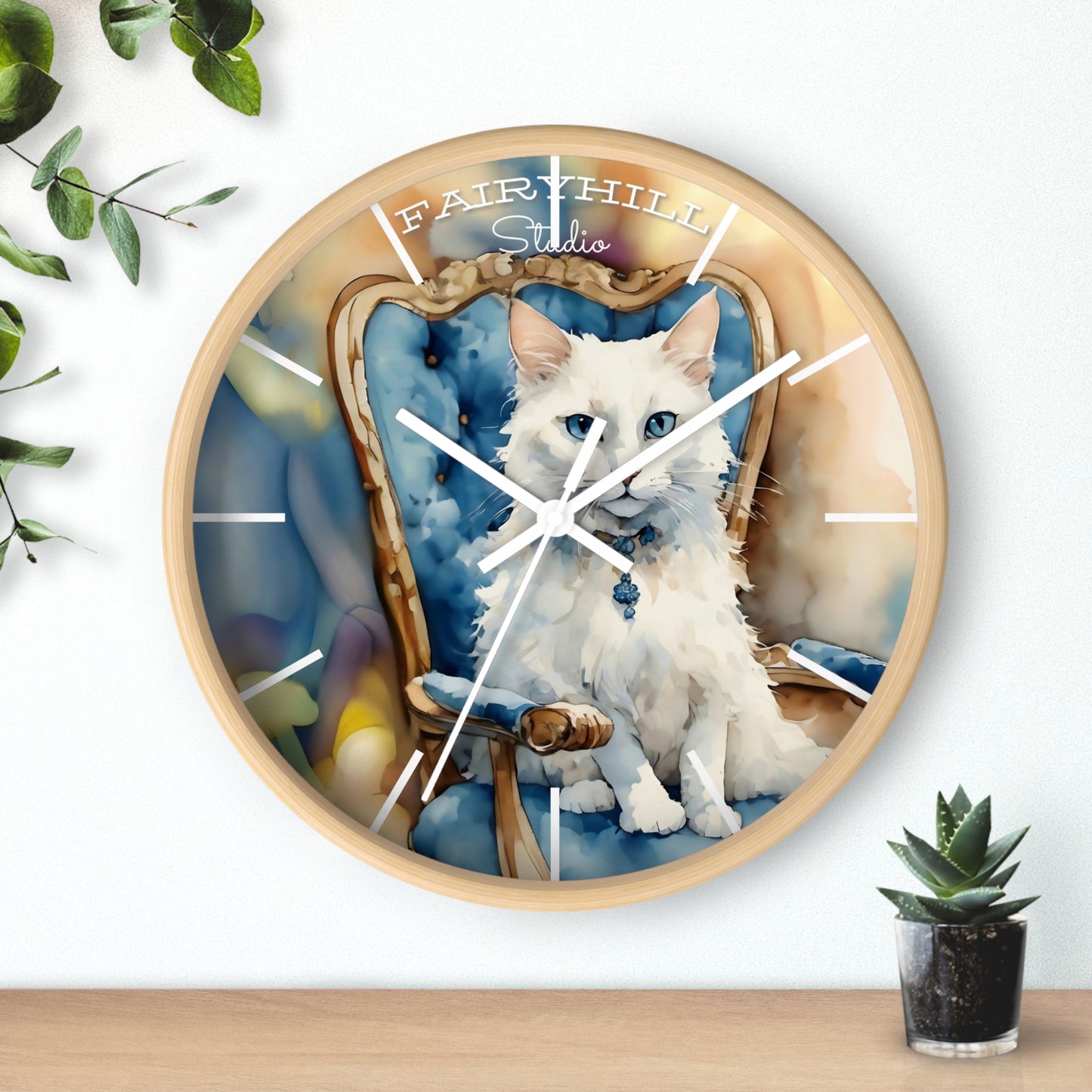 Cat Art Wall Clock