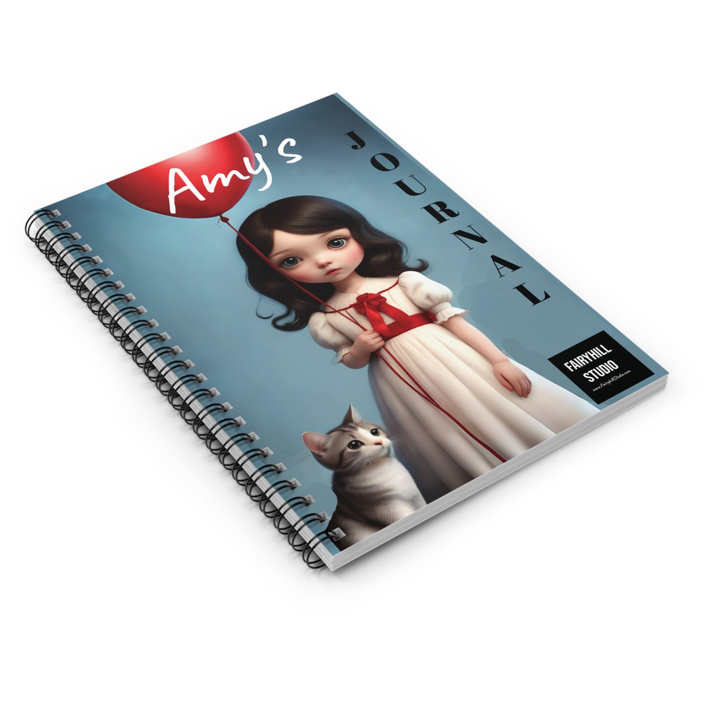 Girl with a butterfly journal, Spiral Notebook , Ruled Line, Personalized Journal Gift notebook - Customized Journal Personalized Notebook
