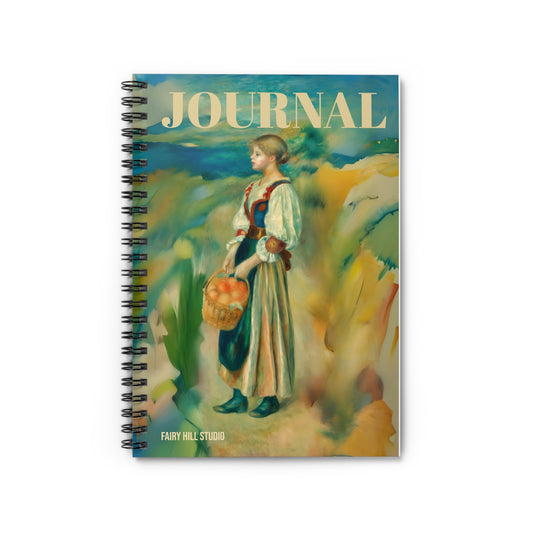 Spiral Notebook - Girl with a Basket of Oranges by Auguste Renoir  Fairyhill Studio