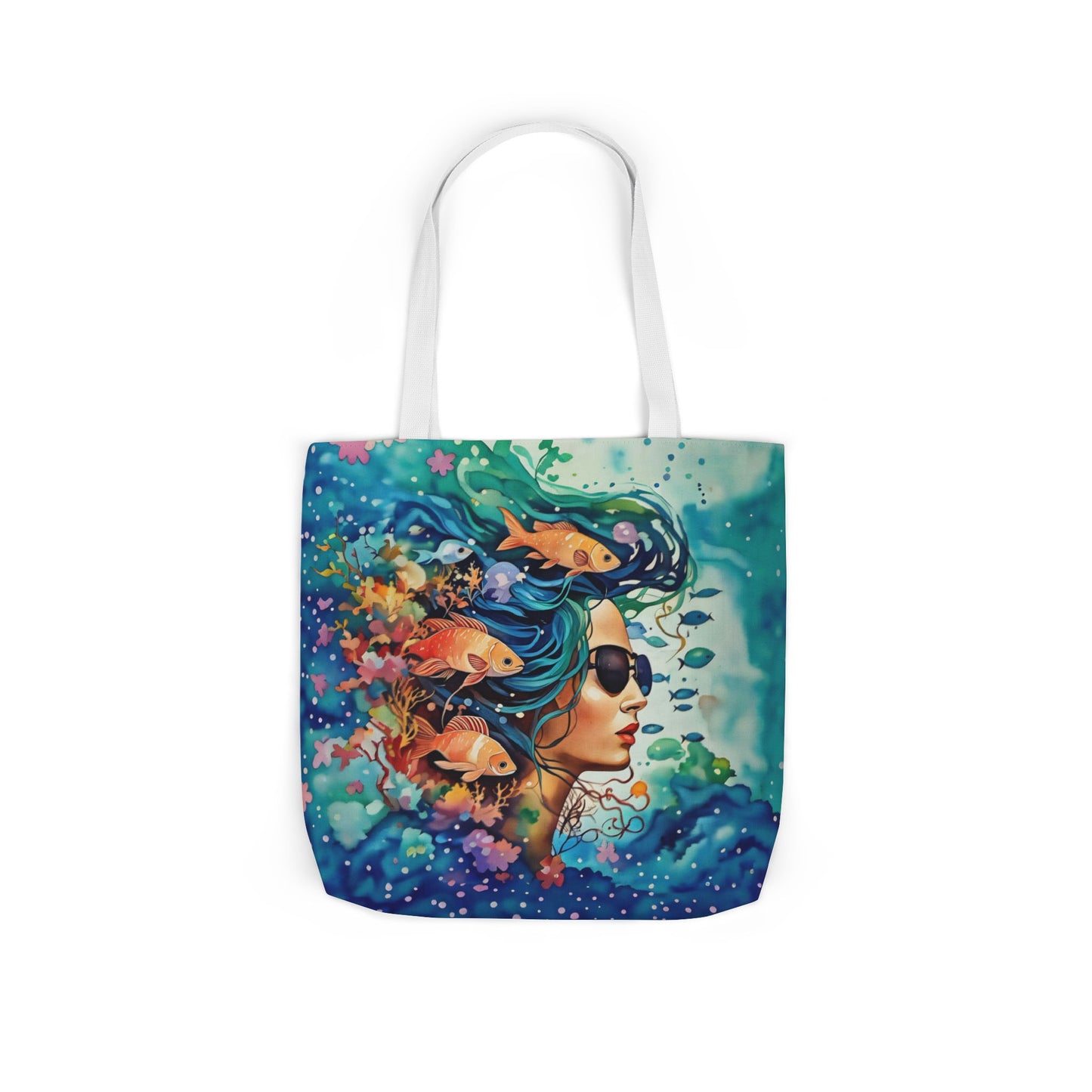 Colorful Ocean-Inspired Canvas Tote Bag - Perfect for Beach Days, Eco-Friendly Shopping, and Summer Fun!