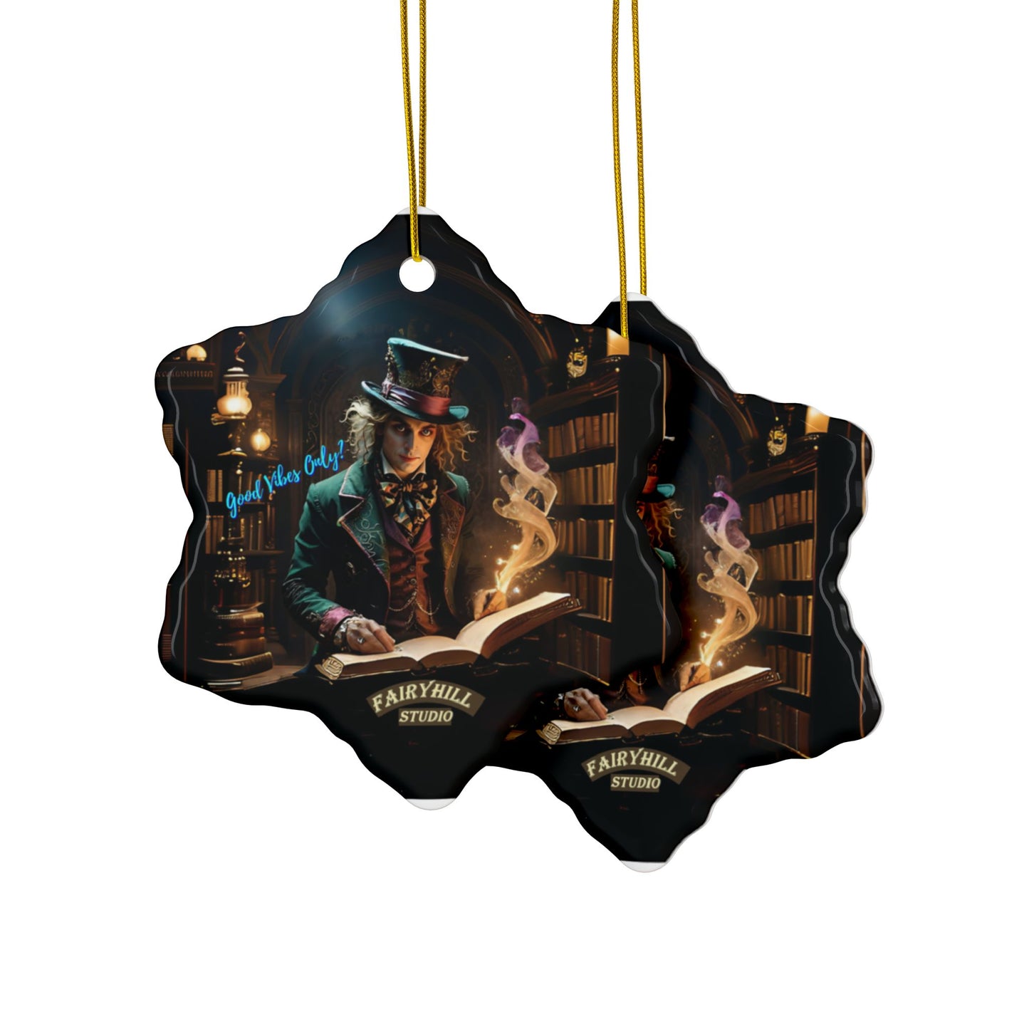 "Good Vibes Only "Ceramic Christmas Ornaments by Fairy Hill Studio