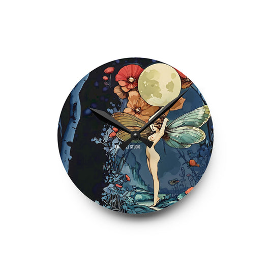Acrylic Wall Clock - Moon fairy