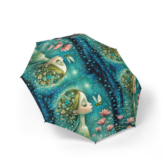 Fairy and the Dragonfly art by Fairy Voices  Galaxy Umbrella - Semi-Automatic Foldable