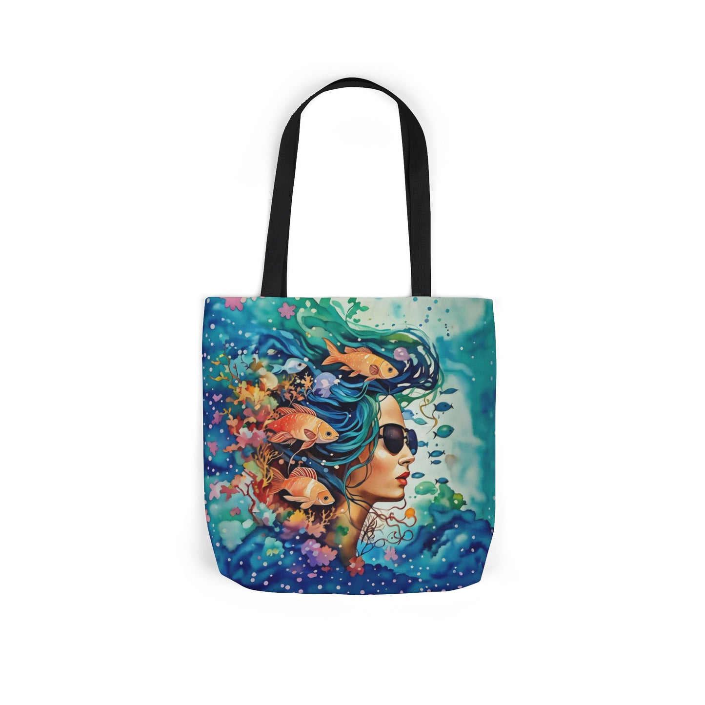 Colorful Ocean-Inspired Canvas Tote Bag - Perfect for Beach Days, Eco-Friendly Shopping, and Summer Fun!