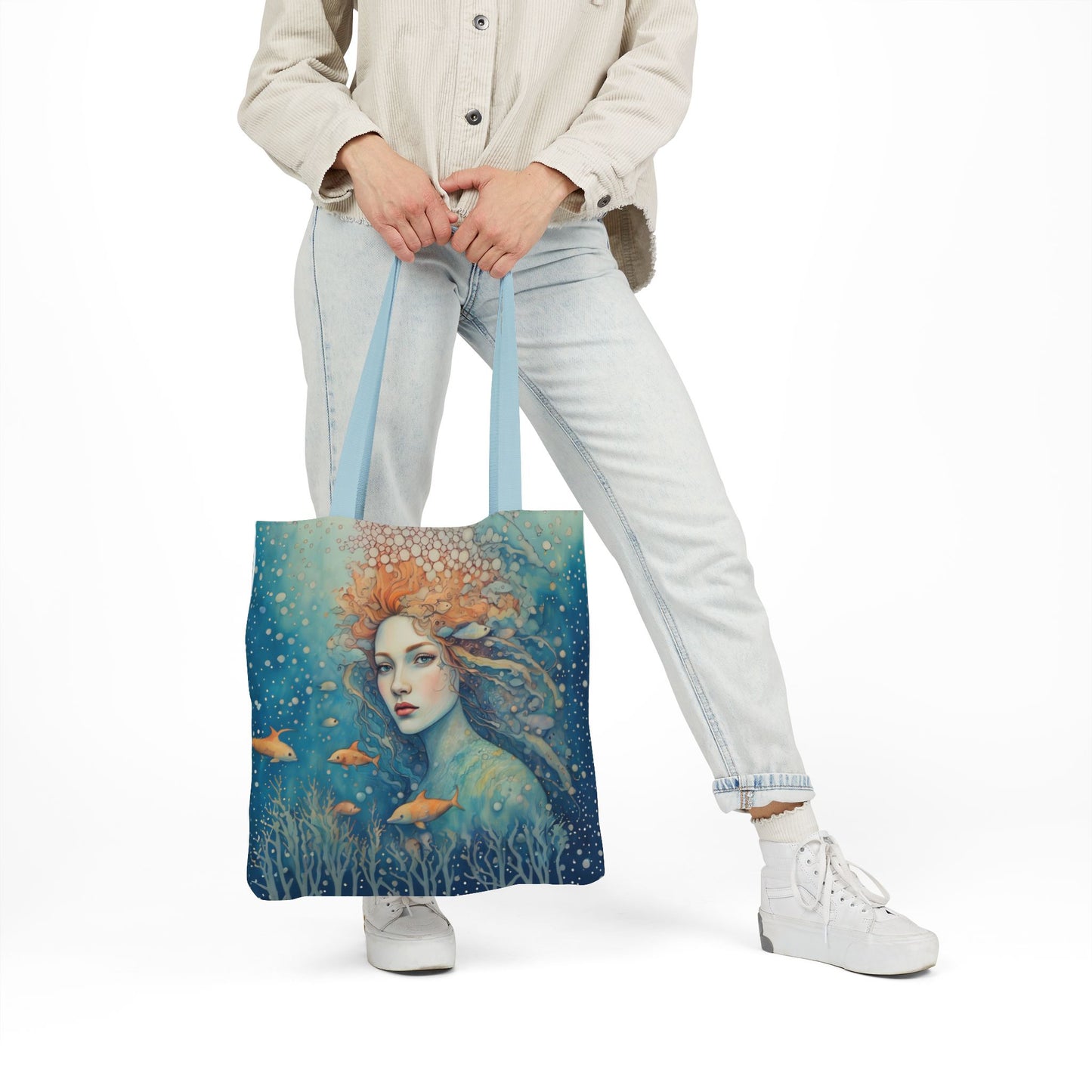 Colorful Ocean/fish-Inspired Canvas Tote Bag - Perfect for Beach Days, Eco-Friendly Shopping, and Summer Fun!