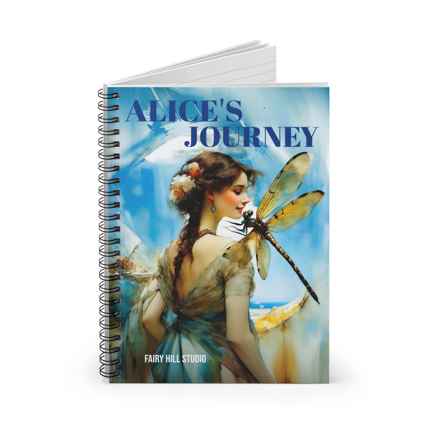 Girl with the Dragonfly, Personalized Journal Gift notebook - Customized Journal Personalized Notebook Gif tSpiral Notebook - Ruled Line