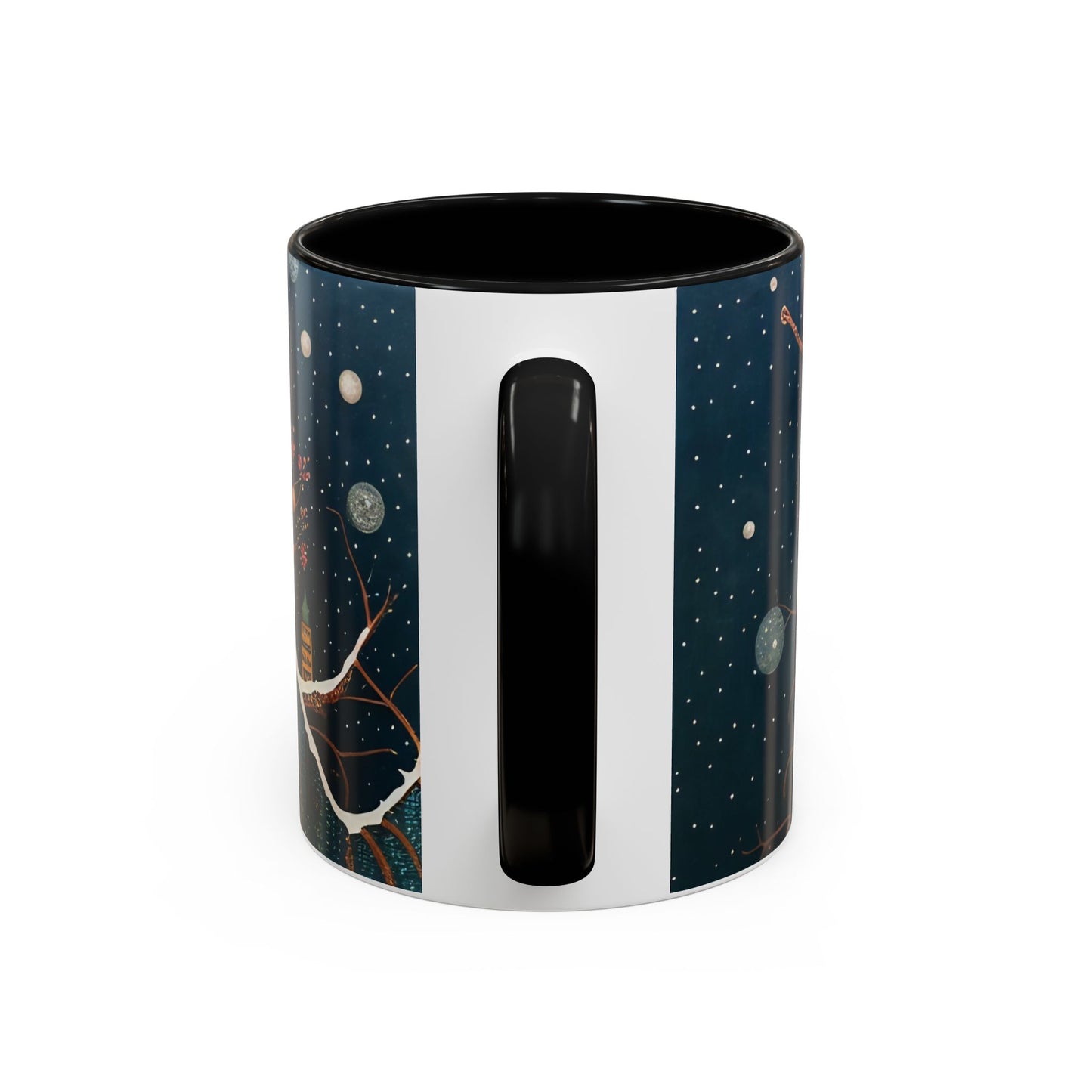 Accent Boho Style Night Owl Mug on a Snowy New York Night Coffee Mug (11, 15oz)