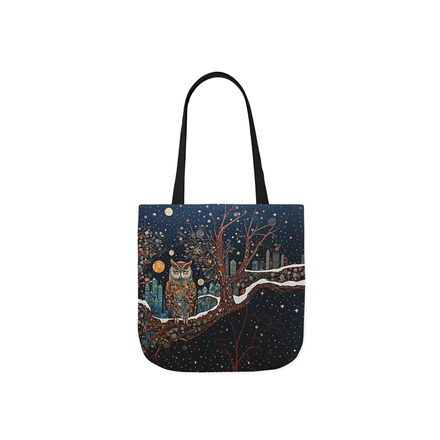 Colorful night Owl -Inspired Canvas Tote Bag - Perfect for Beach Days, Eco-Friendly Shopping, and Summer Fun!