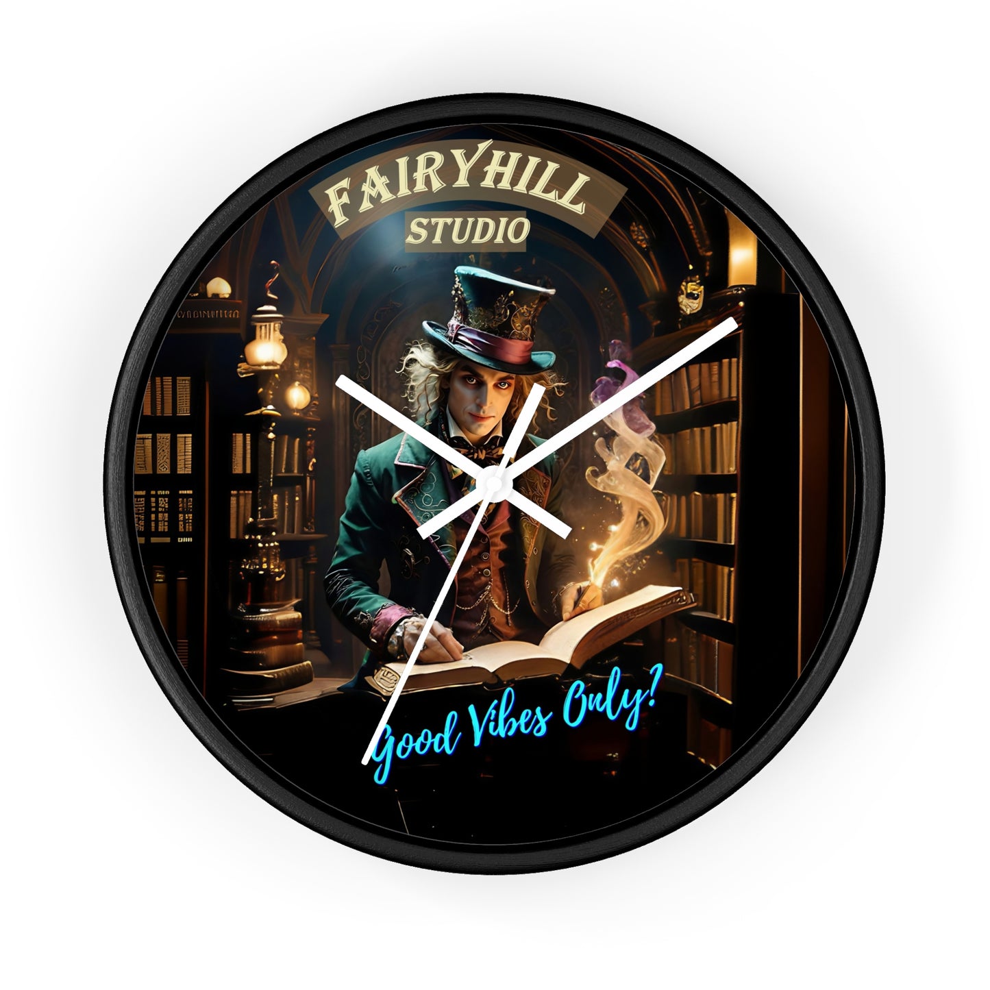 Fairy Hill Studio" Good Vibes Only" Wall Clock