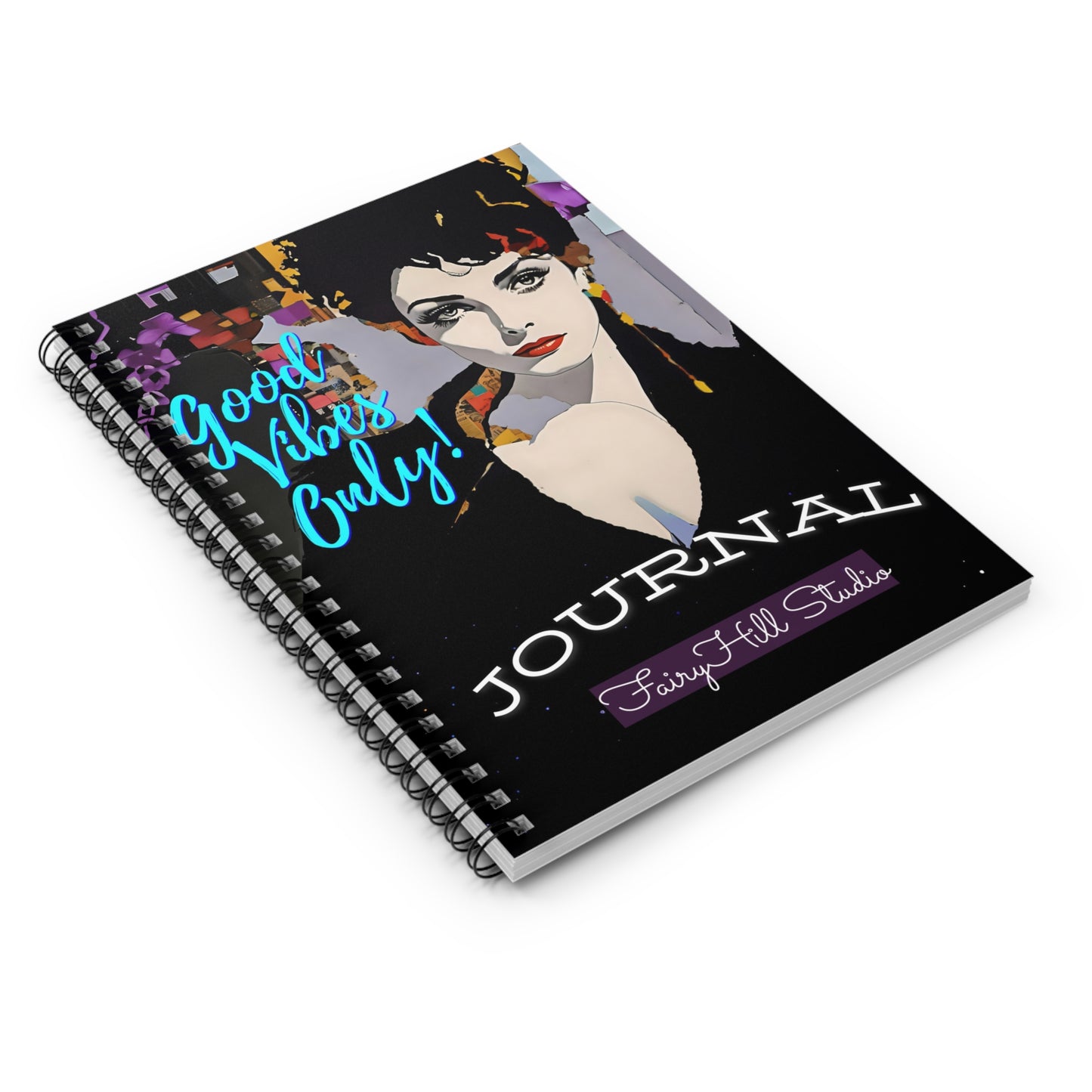 Spiral Notebook My Art Journal  Good Vibes Journal /Journal FairyHill Studio Journal Ruled Line Journal/Fashion Model