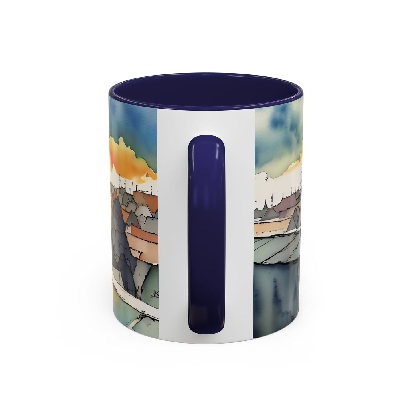 Black cat on a roof top Art-Themed Coffee Mug - 11 & 15oz Accent Mug for Musroom  Fsiry Lovers