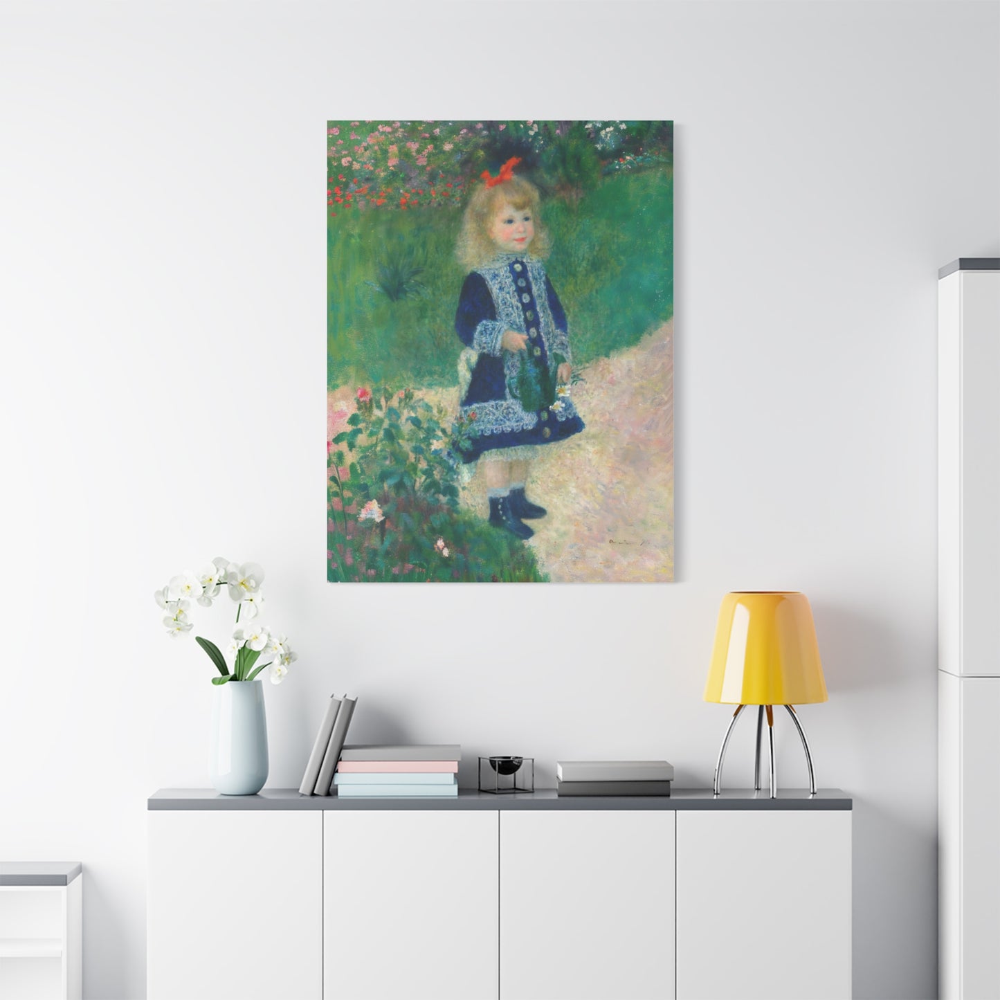 Canvas Art - A Girl with a Watering Can, 1876 Auguste Renoir (artist) French, 1841 - 1919 , Stretched Matte 1 25"