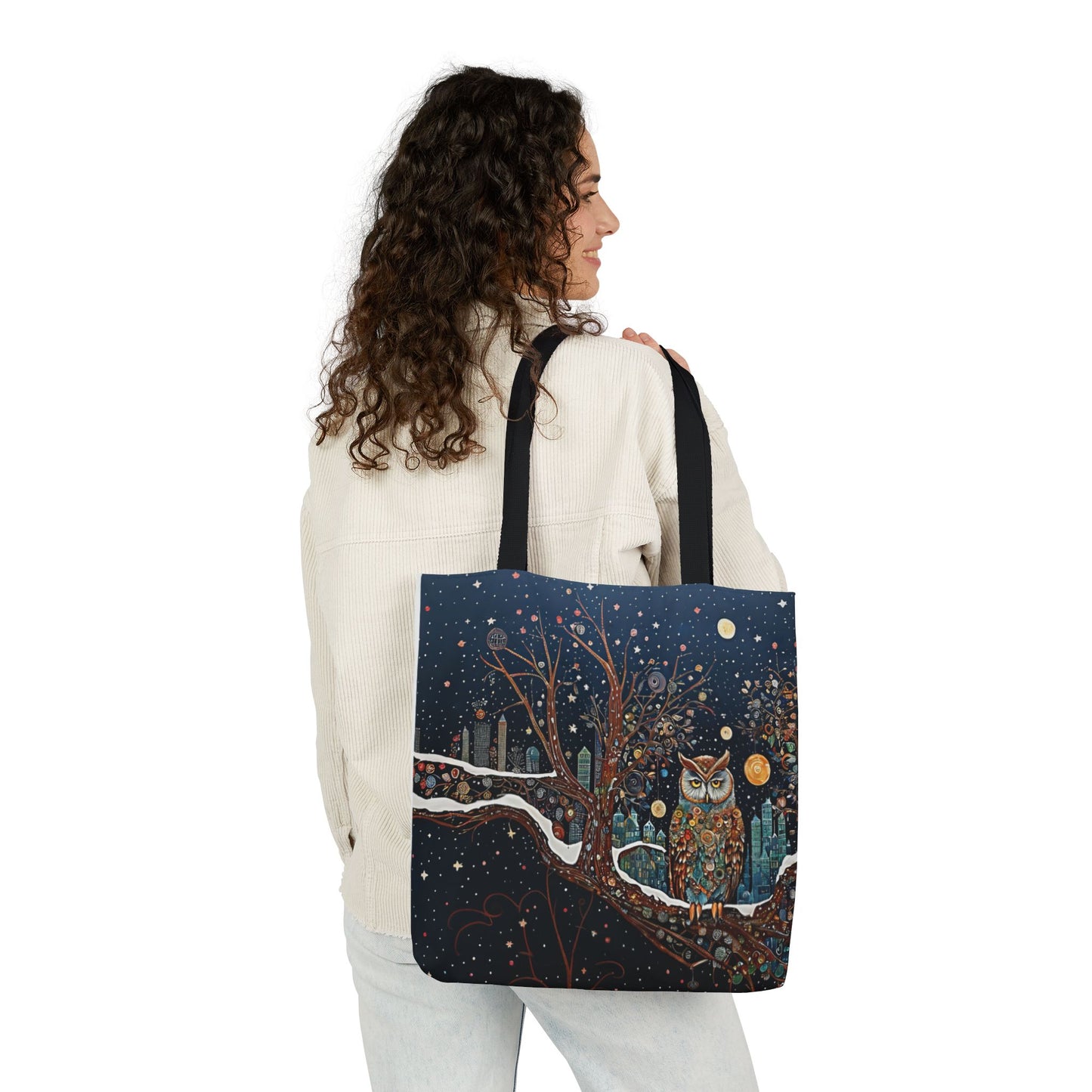 Colorful night Owl -Inspired Canvas Tote Bag - Perfect for Beach Days, Eco-Friendly Shopping, and Summer Fun!