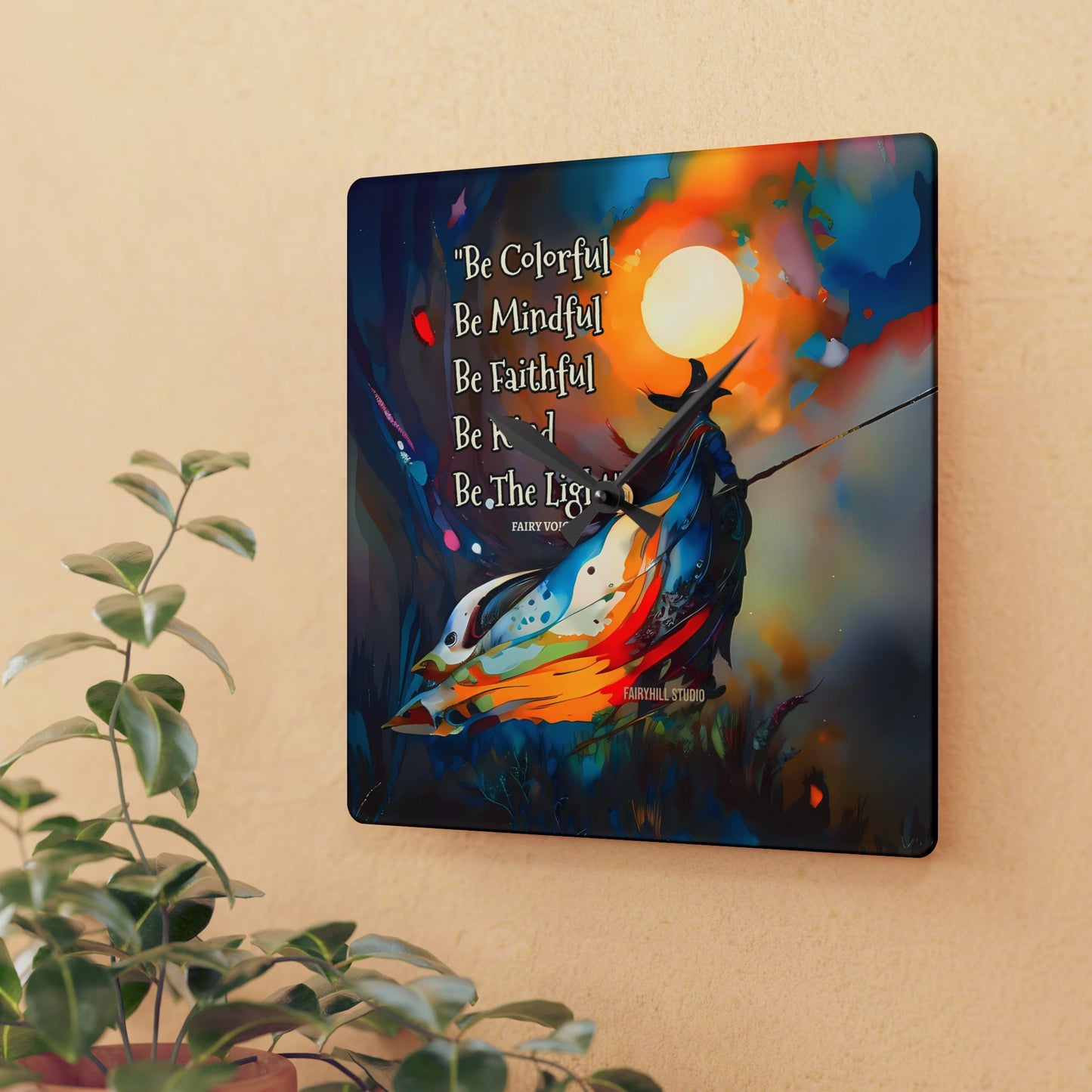 Wall Clock - Embrace your Fairy Muse Art Design