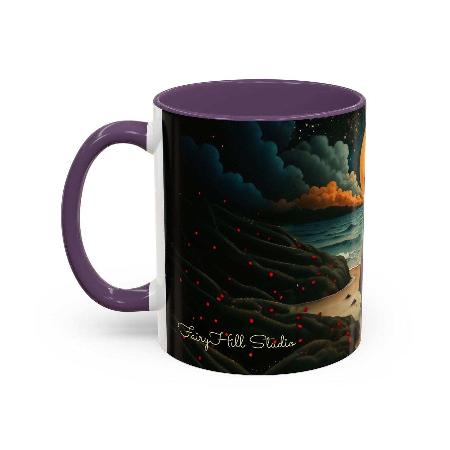 Moon girl wit red hat Art-Themed Coffee Mug - 11 & 15oz Accent Mug for Musroom Fsiry Lovers