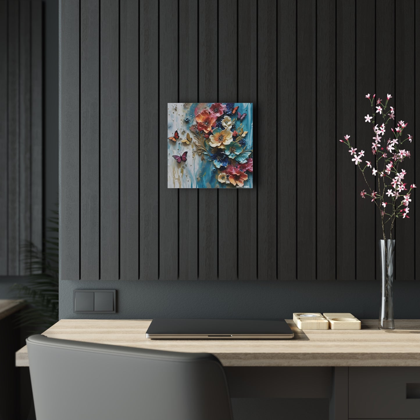 FairyHill Studio Impasto flowers wall art Inspirational Art Acrylic Print -