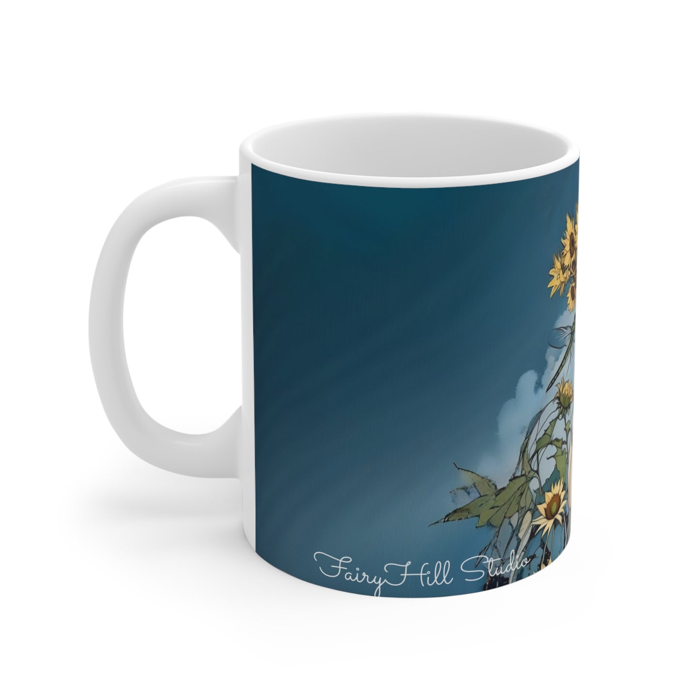 Elegant Floral Art Mug - 11oz Coffee Cup for Coffee Art Lovers