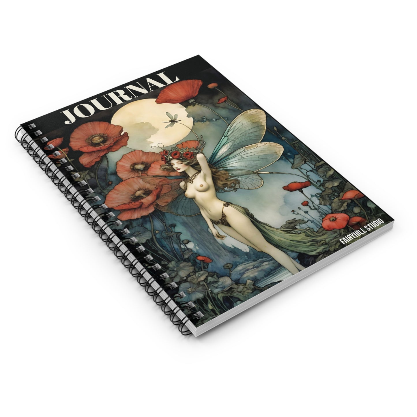 Moon Fairy Notebook - Ruled Line coffee Spiral Journal