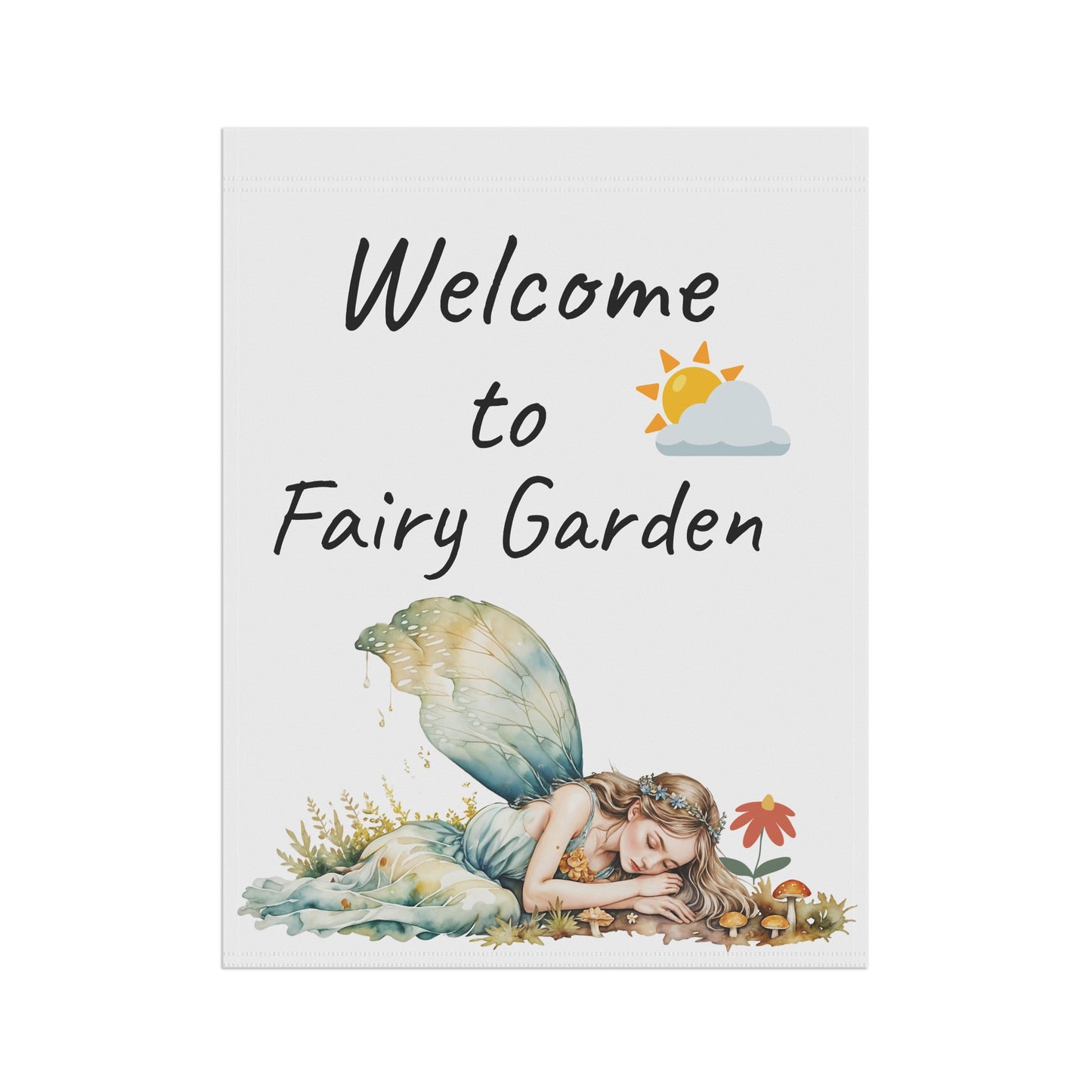 Whimsical Fairy Garden Banner - Welcome to Fairy Garden Outdoor Decor