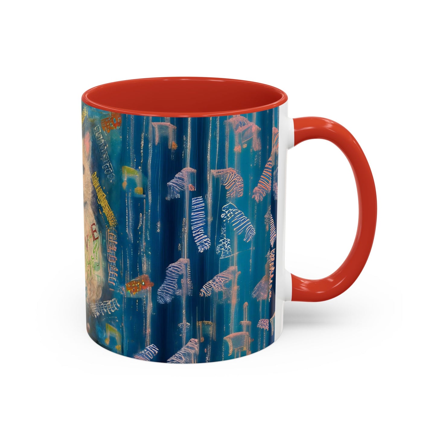 Mug White Cat Love Art