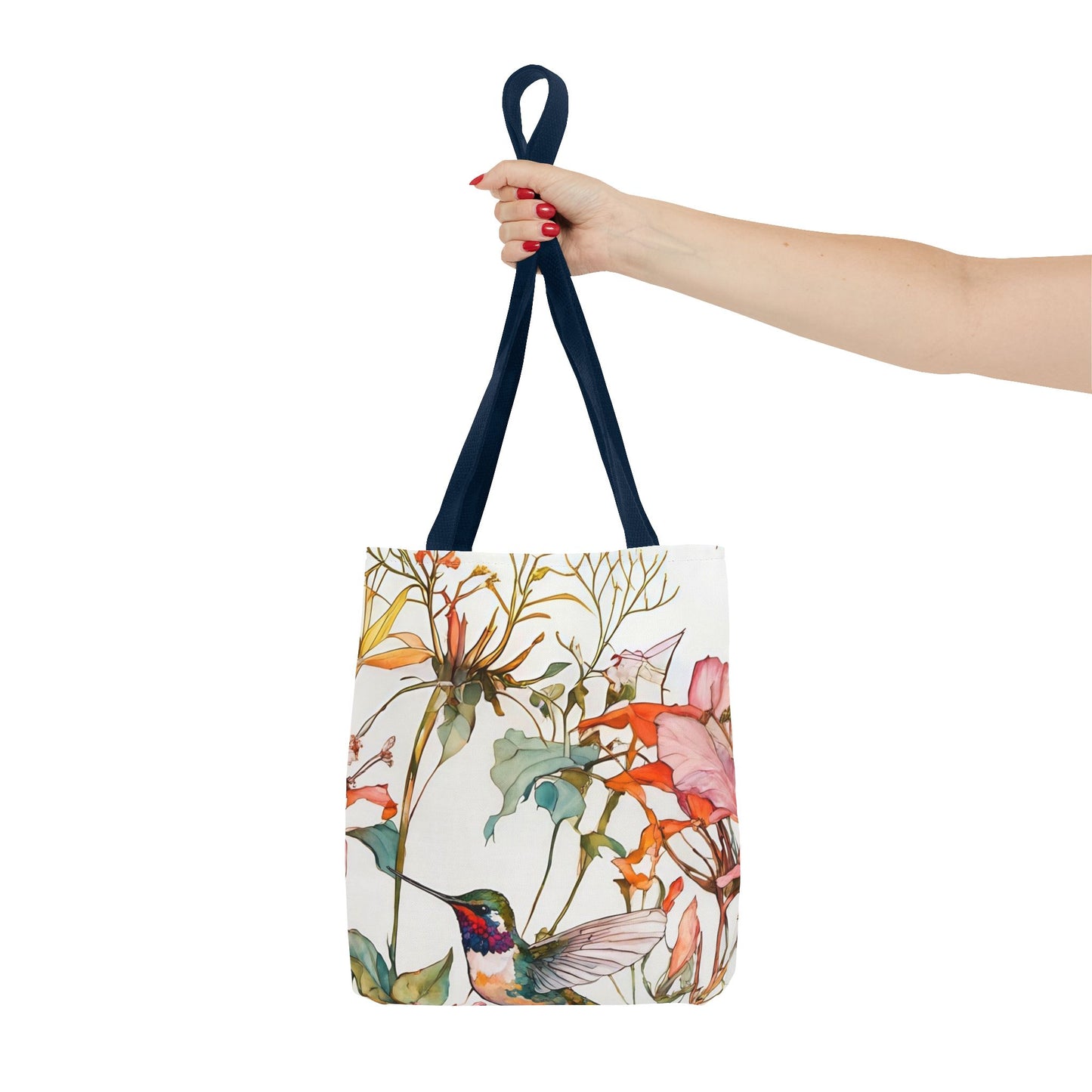 Tote Bag Hummingbird in Wildflowers Art
