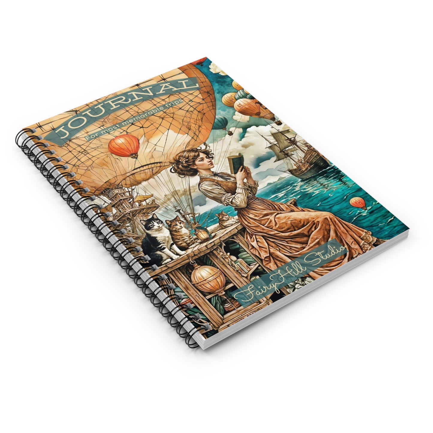 Spiral Notebook - Hot Air Balloon Journal Travel Journey