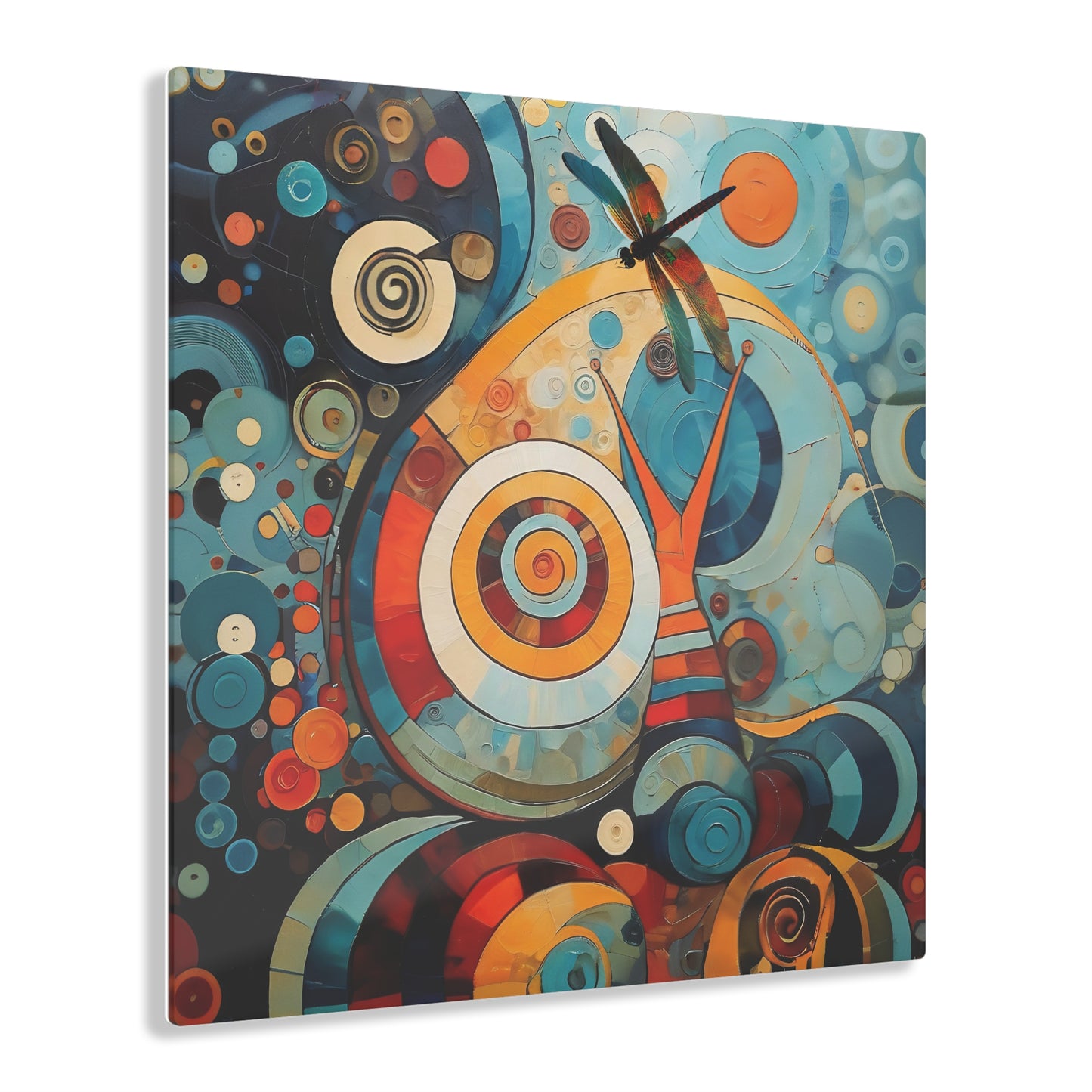 Acrylic Print - Abstract Colorful circle Snail/ Dragonfly for Art Lovers