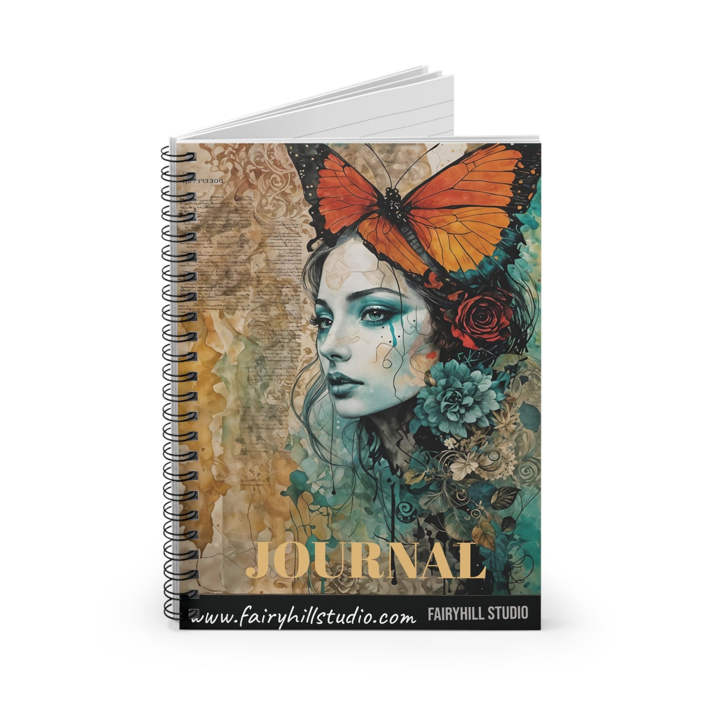 Butterfly  Journal Gift notebook Gift for Her Spiral Notebook - Ruled Line