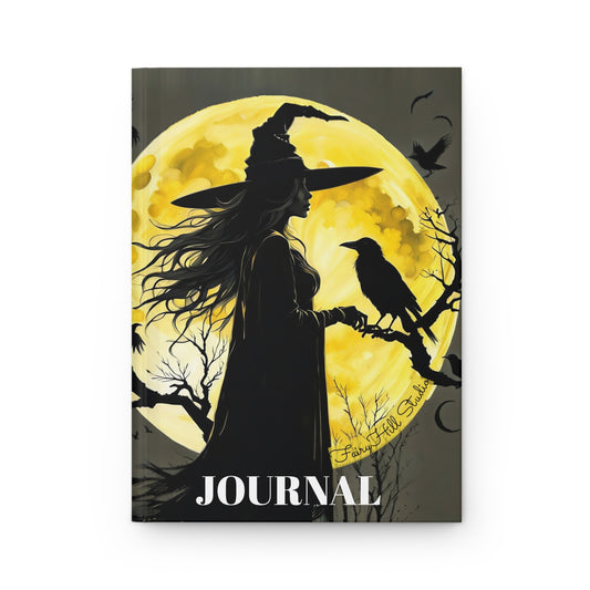 Hardcover Journal Matte Moon Witch and the Crow