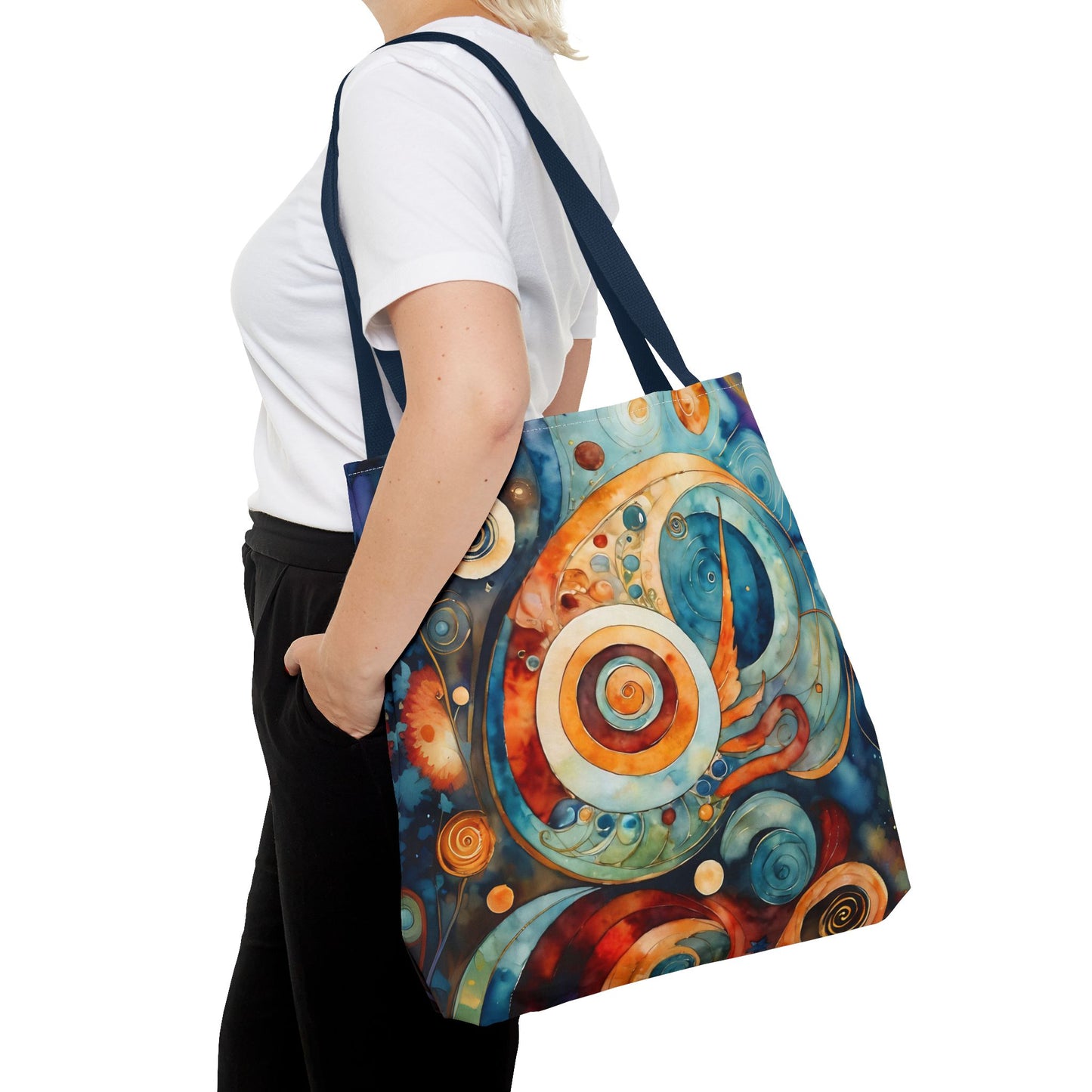 Colorful Circle Canvas Art Tote Bag