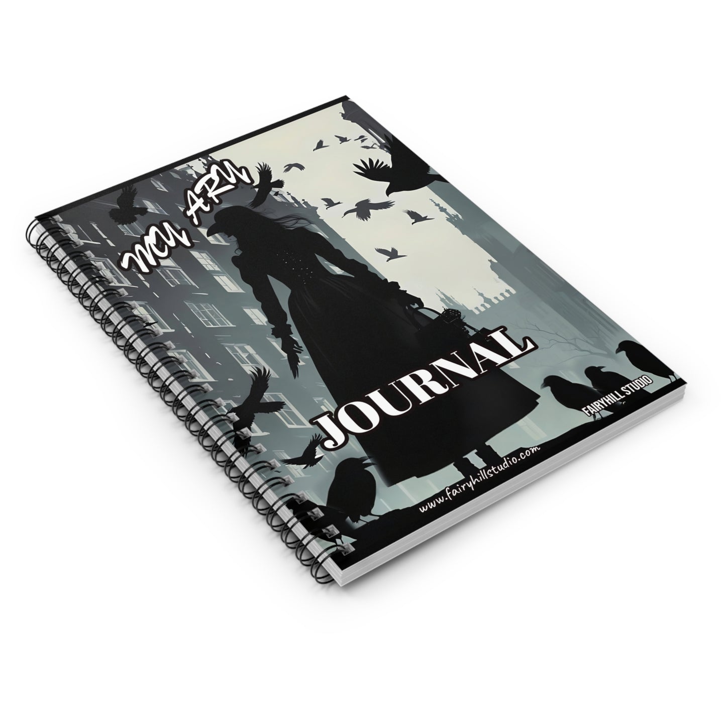 Fairy Hill Studio London Crows my art Journal, Spiral Notebook - Ruled Line