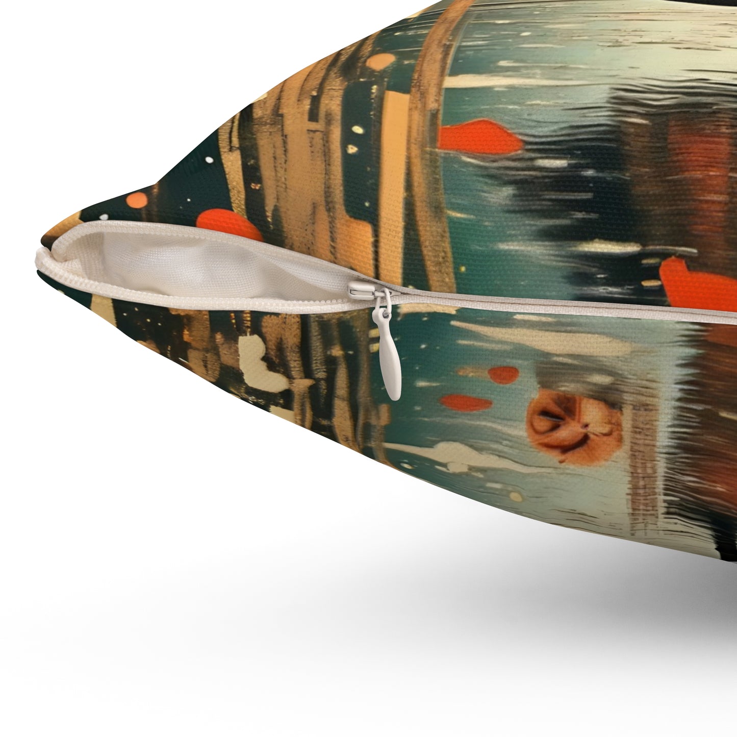 Autumn Rain Square Pillow - by Fairyhill Studio