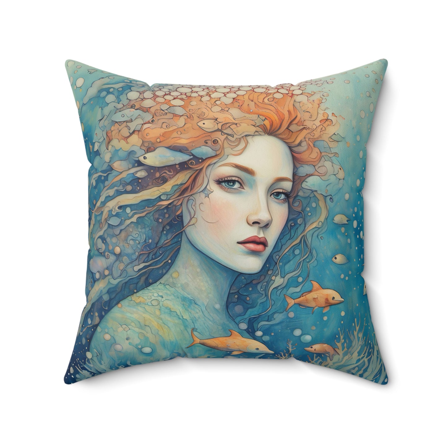 Ocean reveree Square Pillow - by Fairyhill Studio
