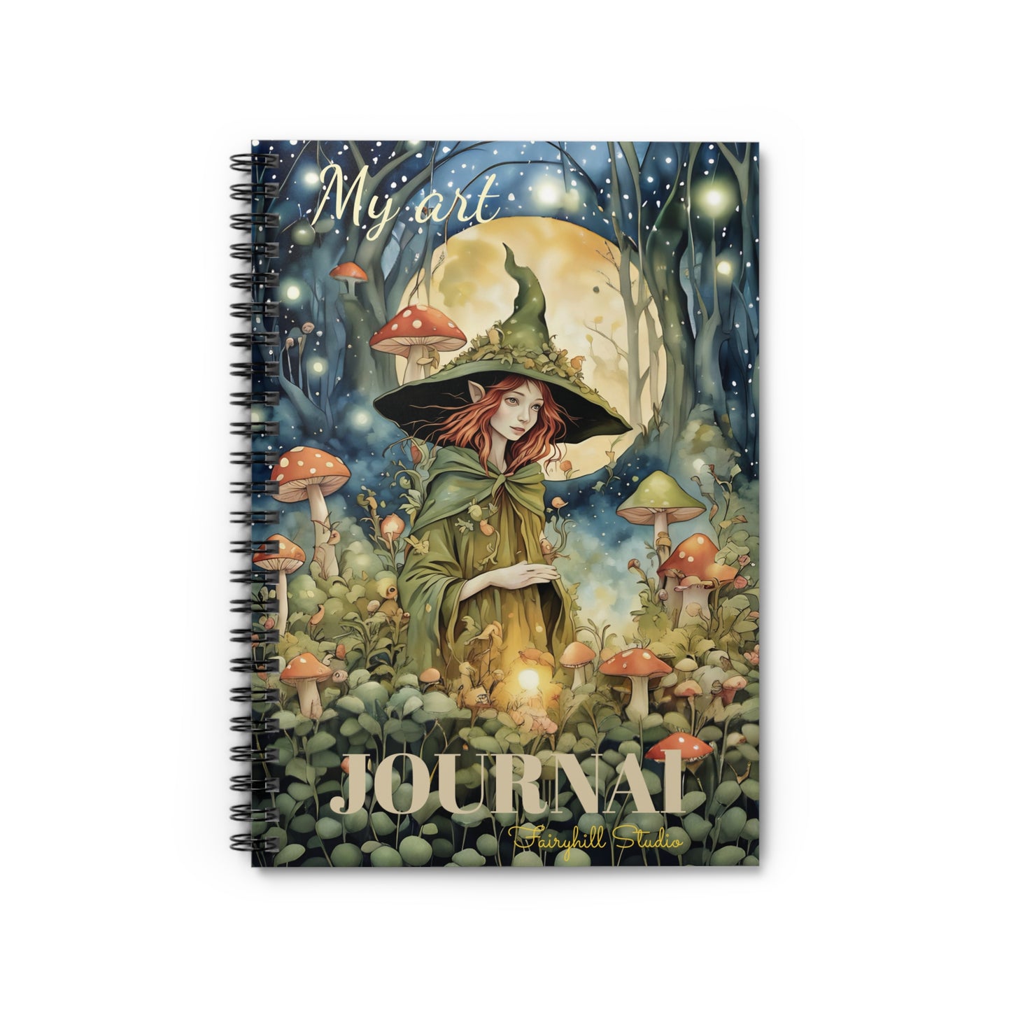 Forest Moon Fairy Art Journal – Spiral Notebook for Writing, Sketching & Magical Notes