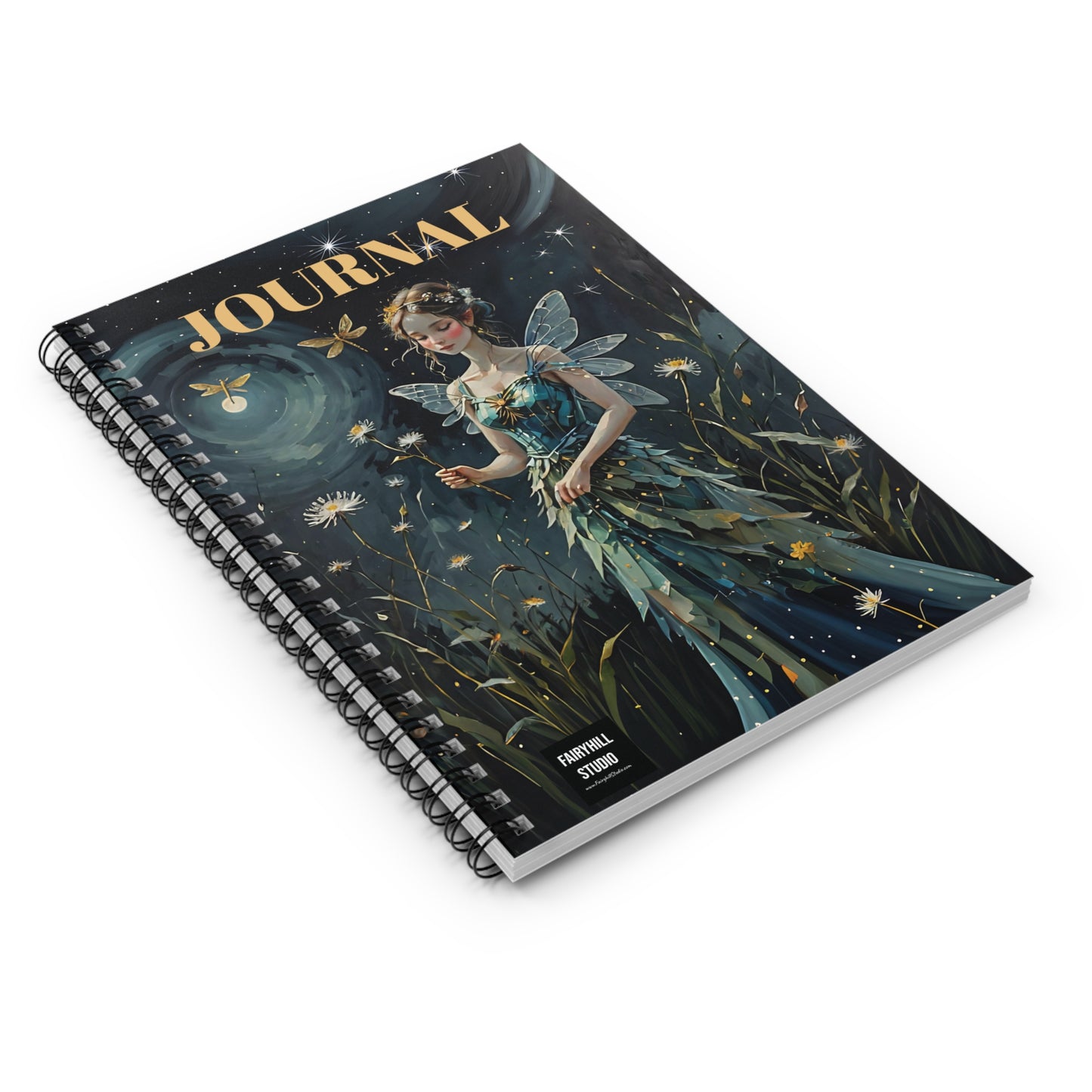 Dragonfly and Dandelions Spiral Notebook - Ruled Line