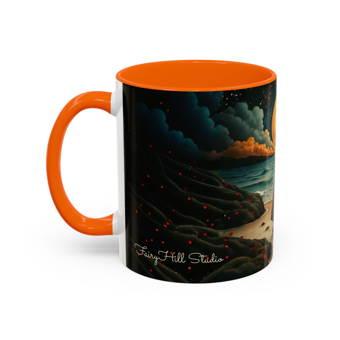 Moon girl wit red hat Art-Themed Coffee Mug - 11 & 15oz Accent Mug for Musroom Fsiry Lovers