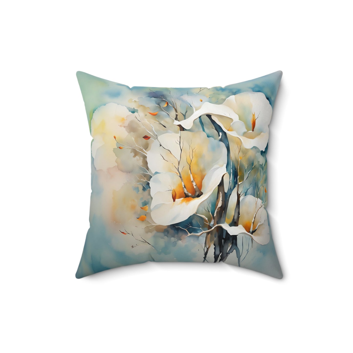 Calla Lilies Square Pillow - by Fairyhill Studio