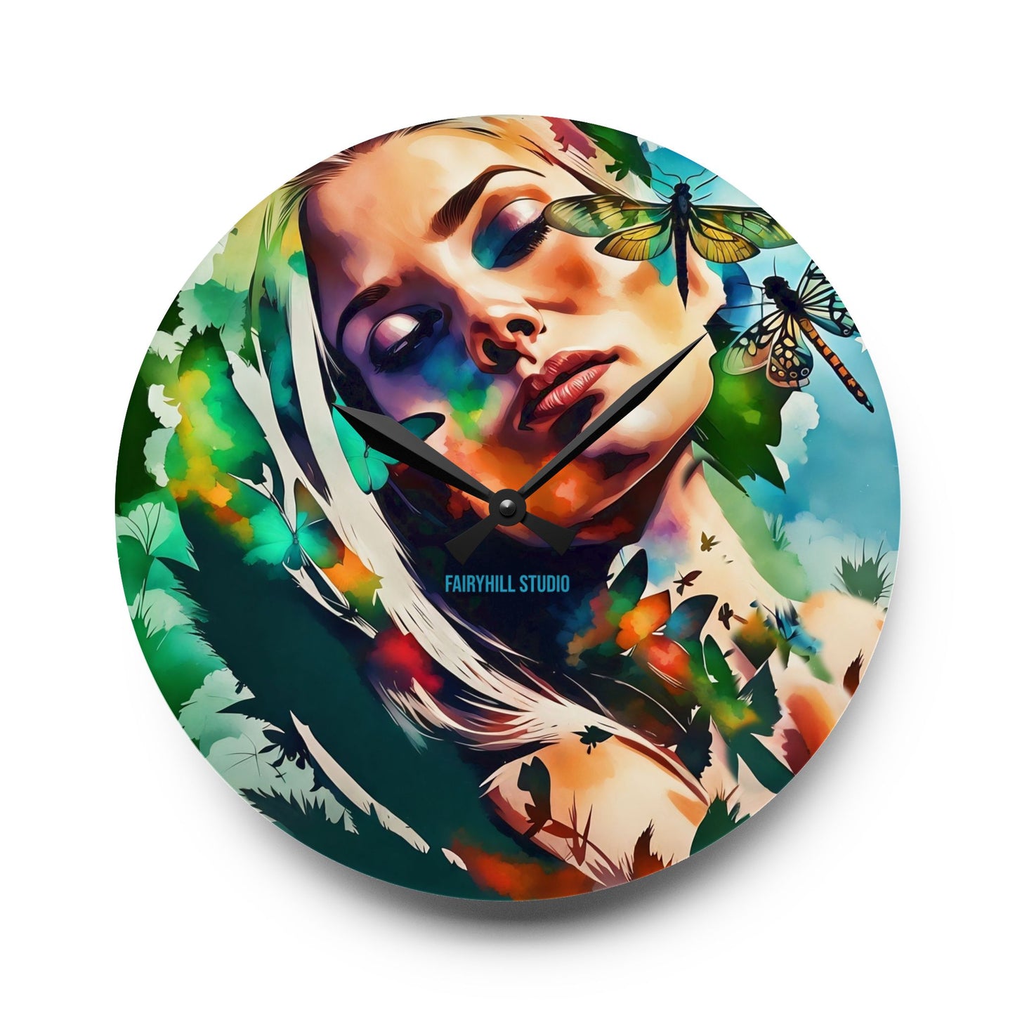 Acrylic Wall Clock -Butterfly Dreams /Art