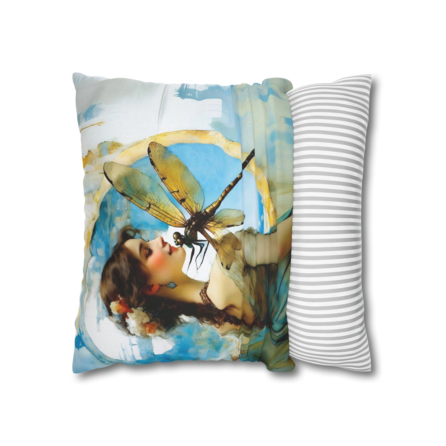 Elegant Dragonfly Art Pillowcase | Decorative Cushion Cover, Home Decor, Gift Idea, Bohemian Style, Christmas Decoration