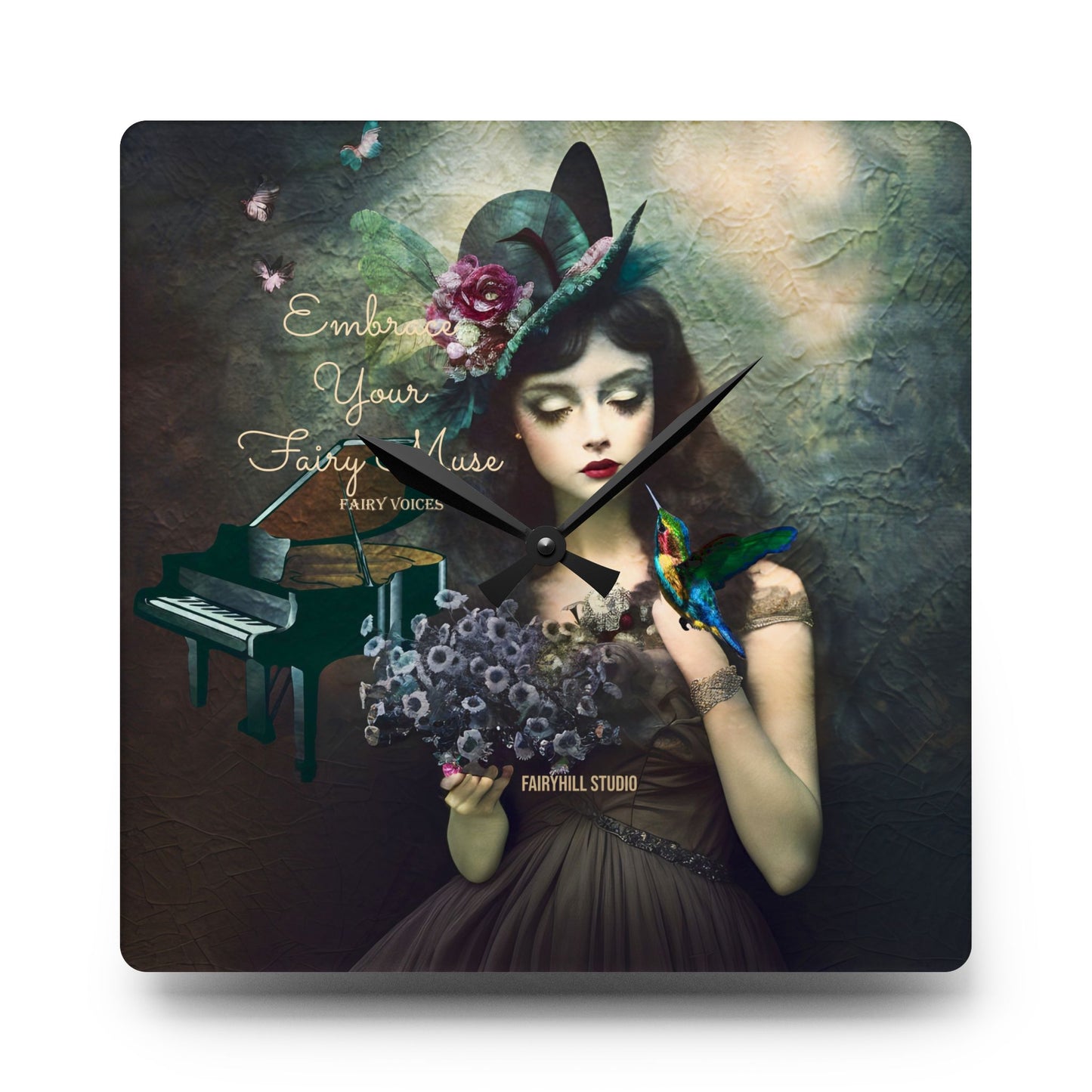 Wall Clock - Embrace your Fairy Muse Art Design