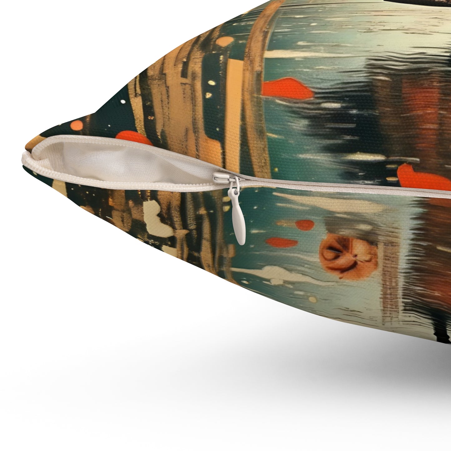 Autumn Rain Square Pillow - by Fairyhill Studio