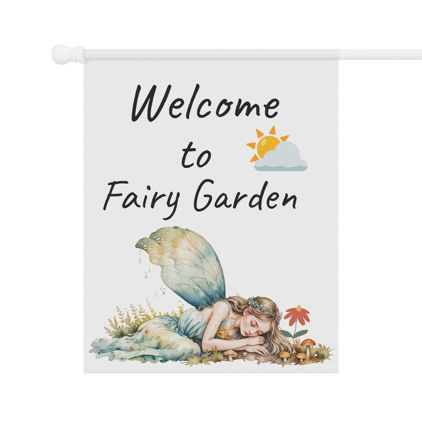 Whimsical Fairy Garden Banner - Welcome to Fairy Garden Outdoor Decor