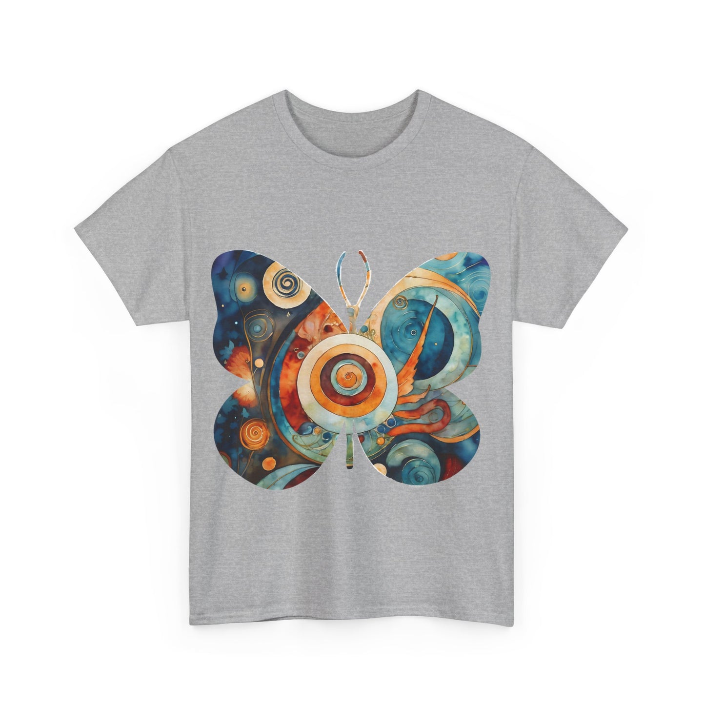 Colorful Abstract Butterfly Swirl Tee - Unisex Heavy Cotton