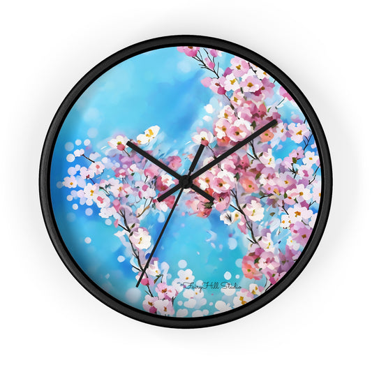 Blooming Blossoms Wall Clock | Floral Home Decor | Springtime Style, Gift for Nature Lovers, Office or Living Room Decoration