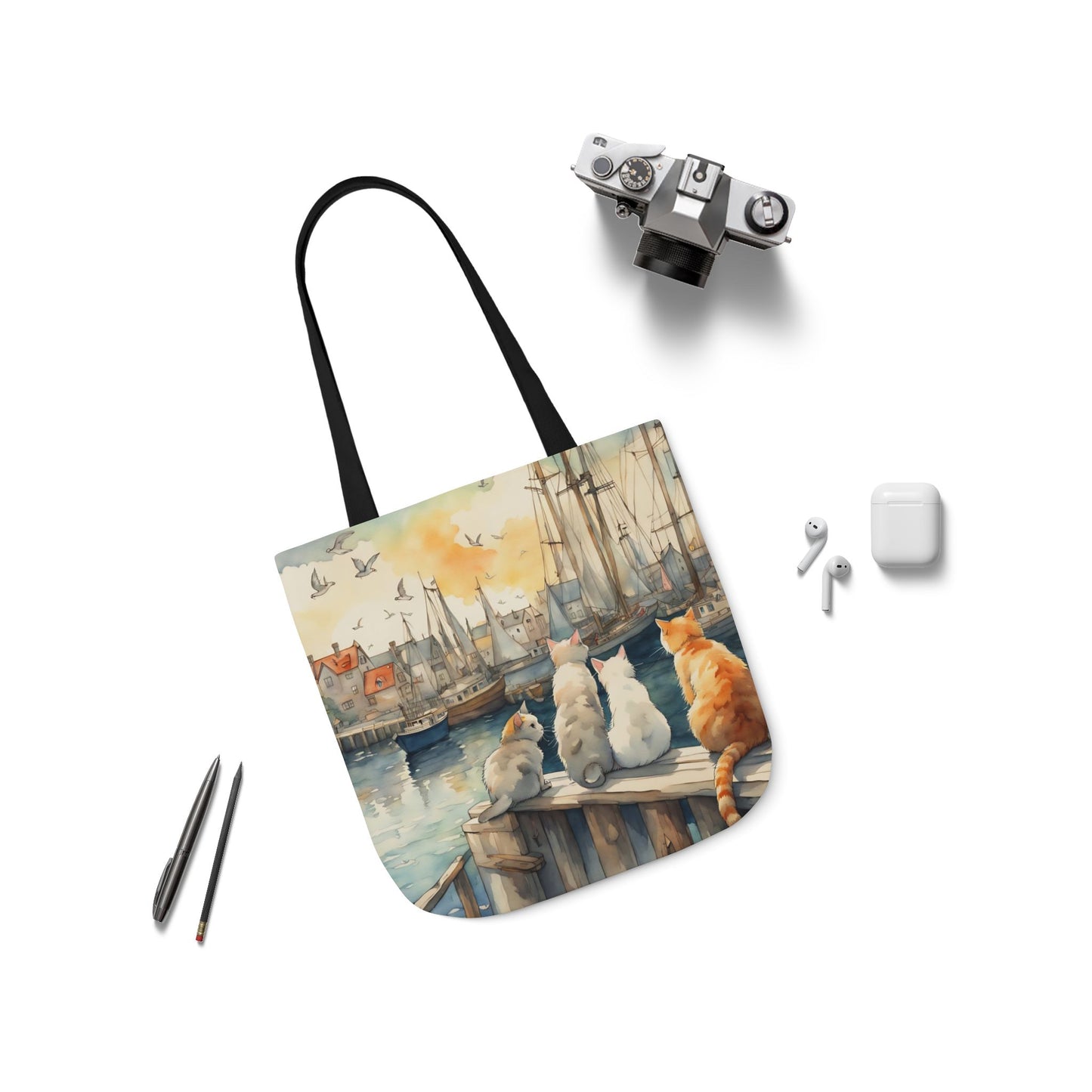 Cats And The City FairyHill Studio Red phone- Canvas Tote Bag - Perfect for Beach Days, Eco-Friendly Shopping, and Summer Fun!
